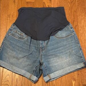 Old Navy High Waist Denim Maternity Shorts - Blue and Navy